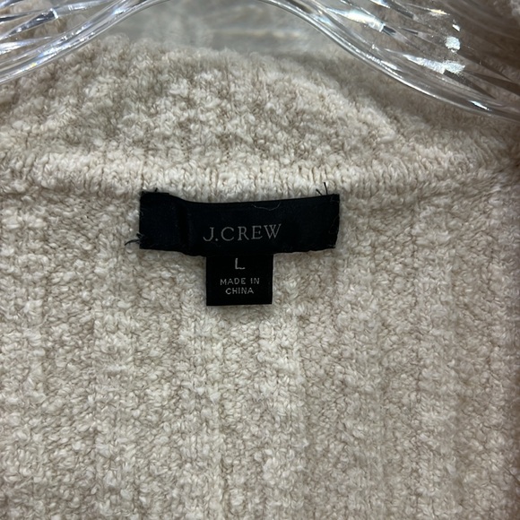 J. Crew Womens Cotton Boucle Beach Sweater Ivory Size L - Picture 4 of 6